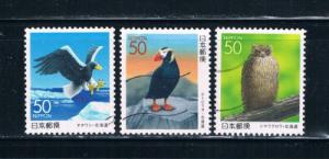 Japan Prefecture Used Short Set Z338-40 Birds (JZ057)