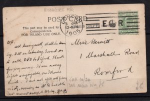 GB KEVII 1905 Postcard with fine Bickendike Postmark WS36975
