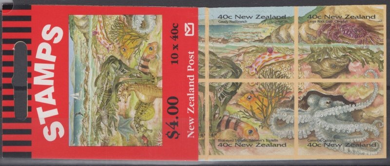 ZAYIX- New Zealand 1344I MNH Booklet Pane Marine Life Fish