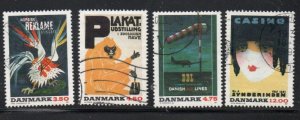 Denmark Sc 947-950 1991 Poster Art stamp set used