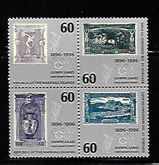 MARSHALL ISLANDS, 606, MNH, BLOCK OF 4, OLYMPIC GAMES