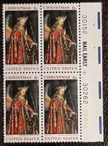 US Scott # 1363; 6c Christmas from 1968; MNH, og,plate block of 4 F/VF centering