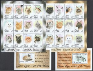 B1188 Sierra Leone Fauna Cats Of The World #2024-49 Michel 50 Euro 2Bl+2Sh Mnh