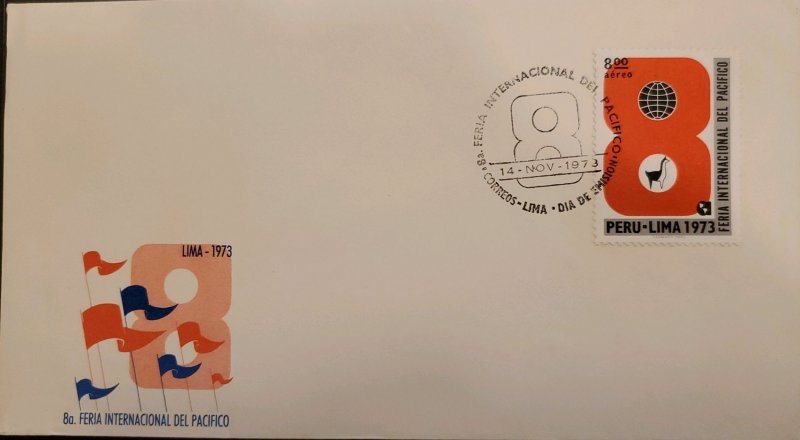 O)  1973 PERU, PACIFIC FAIR, INTERNATIONAL PACIFIC FAIR, FDC XF