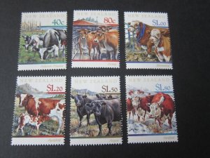 New Zealand 1997 Sc 1406-11 Cattle (6) set MNH