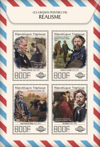 TOGO - 2017 - Great Painters of Realism - Perf 4v Sheet -Mint Never Hinged