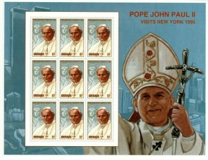 Grenada 1995 - Pope John Paul II Visits New York - 2 Sheets Of 9 stamps - MNH