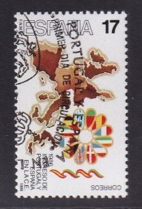 Spain #2464 cancelled 1986   admission to EEC  17p