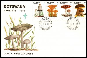 Botswana 321-324 Mushrooms U/A FDC