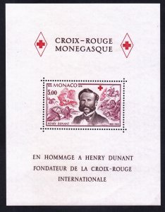 Monaco 1137 MNH 1978 Henri Dunant - Founder of Red Cross Souvenir Sheet