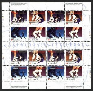 FIGURE SKATING = Miniature Sheet of 16 stamps Canada 2001 #1899 MNH