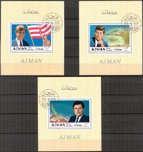 UAE Ajman President J. Kennedy 3 S/S Used / CTO