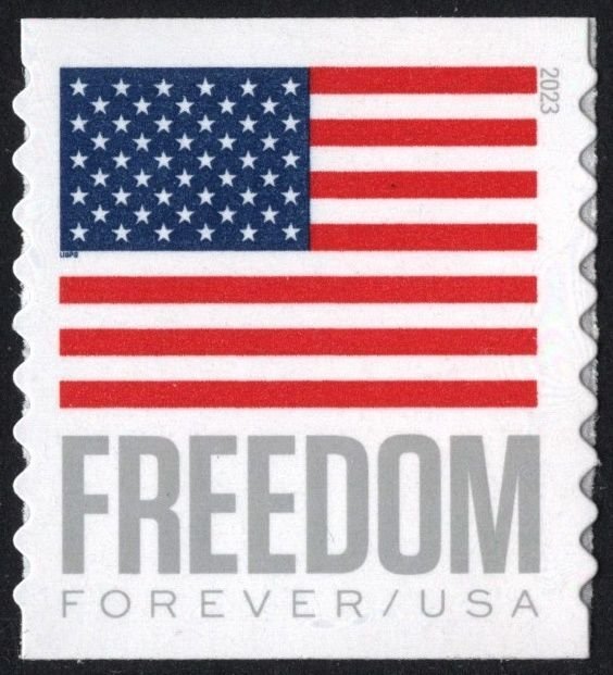 SC#5788 (Forever) Freedom U.S. Flag Coil Single: APU (2023) SA