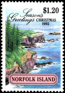 Norfolk Islands #529-532, Complete Set(4), 1992, Christmas, Trees, Never Hinged