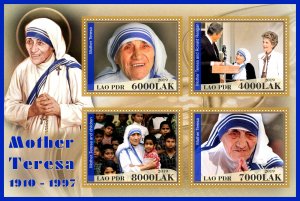 Stamps. Famous people. Mother Teresa 2019 year 1+1 sheets perforated