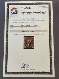 75, Jefferson, Red Brown, Used, Very Good Condition, PSE Cert Grade 50, CV $300