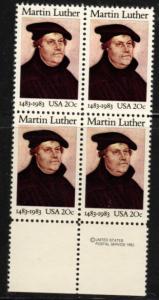 US Stamp #2065 MNH - Martin Luther MI Block / 4