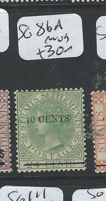 MALAYA STRAITS SETTLEMENTS (P0210B) QV SURCHARGE 10C/24C SG 86A  MOG