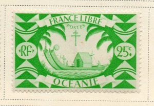 French Oceania 1941-42 Early Issue Fine Mint Hinged 25c. NW-09766