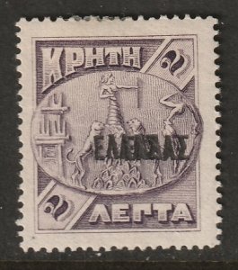 Crete 1908 Sc 86 var MH* double overprint variety