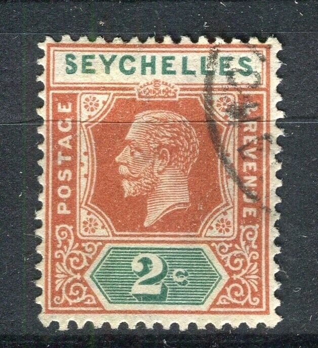 SEYCHELLES; 1917 early GV issue fine used Shade of 2c. value