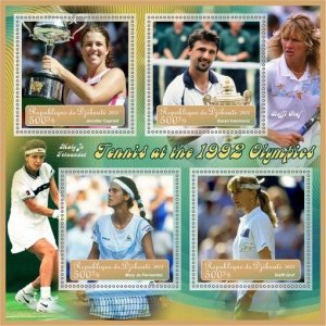 Stamps. Sports. Tennis. 2022 year 1+1 sheets perforated Djibouti