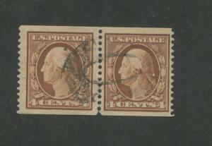 1909 United States Postage Stamps #354 Used F/VF Coil Pair PSE Certified