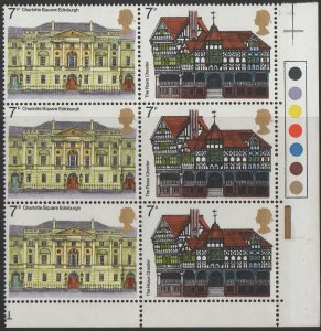 GB (L006) - 1975 Sg975/6 European Architectural Heritage Year. T/L Block of 6