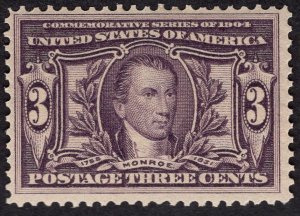 US #325 Fine/Very Fine. w/Original Gum. Never Hinged.