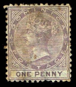 1874 Dominica #1 QV Watermark 1 P12.5 - Used - VF - CV$55.00 (ESP#3985)