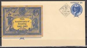 Australia, 29/DEC/82 cancel. 75th Anniversary. of Scouting. Postal Envelope. ^