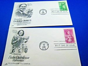 U.S. FIRST DAY COVER SETS - LOT of 2 -1981 -  GOLF CHAMPIONS     (FDC-17x)