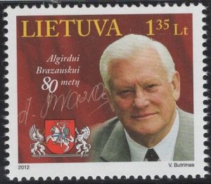 Lithuania 2012 MNH Sc 982 1.35 l Pres. Algirdas Brazauskas