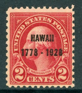 USA 1928 Hawaii 2¢ Overprint Scott 647 Mint  Y27