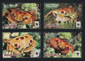 Aitutaki WWF Spotted Reef Crab 4v 2014 MNH SG#823-826