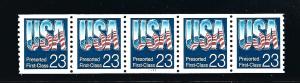 2607, P# 1111, SG,  PLATE # STRIP of FIVE, MINT NH, SHIP $1.00