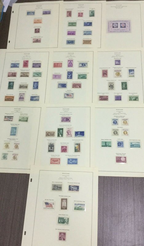 MOMEN: US STAMPS MINT COLLECTION ON 10 PAGES LOT #49828