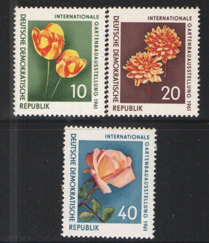 Germany - GDR/DDR 1961 Sc# 565-567 MNH VG/F - Flowers