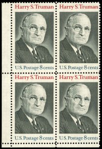 US Scott 1499 VF/MNH Block - 1973 8¢ Harry S. Truman - P.O. Fresh