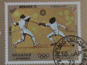 SHARJAH-STAMP:- 1972-   OLYMPIC MUNIVH'72 - CTO AIR MAIL S/S SHEET NOT HING