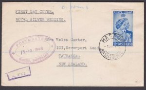 BASUTOLAND 1948 SW 1½d on FDC to New Zealand - Postmaster Maseru oval.......W666