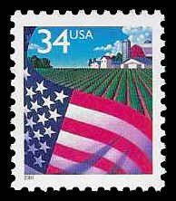 PCBstamps  US #3469 34c Flag over Farm, MNH, (18)
