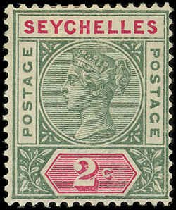 SEYCHELLES Scott 1 F-VF/MH - 1890 Queen Victoria-Great color and appearance