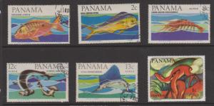 Panama Fish and Animal Painting Mint and CTO x 6