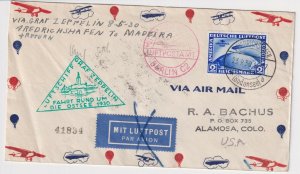 GERMANY C38 ZEPPELIN ON COVER INTERESTING USAGE! - CV74