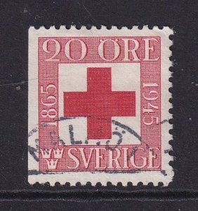 Sweden #359  used 1945 Red Cross   perf. 12 1/2  Imperf. left  20o