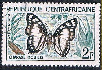 Central African Rep 6 Used Butterfly (BP6022)