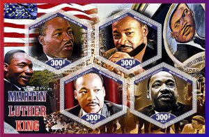 Stamps. Famous people. Martin Luther King 2019 year 1+1 sheets perforated