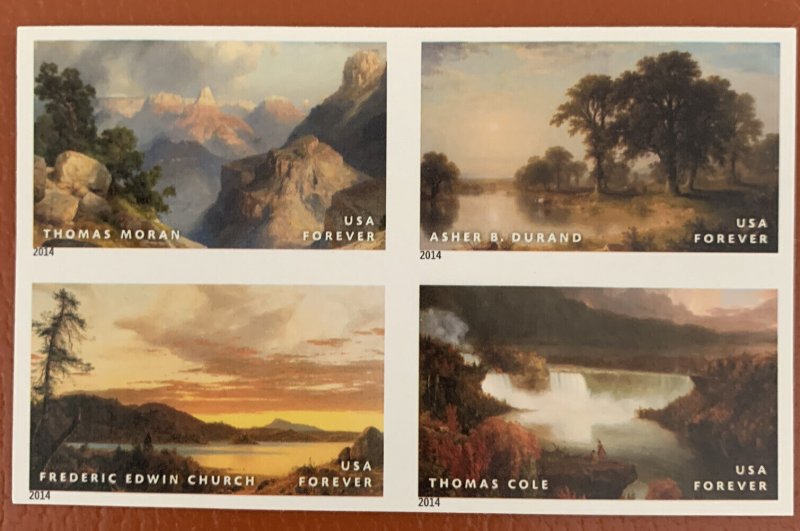 US 4917c 4920c Hudson River School imperf NDC block (4 stamps) MNH 2014