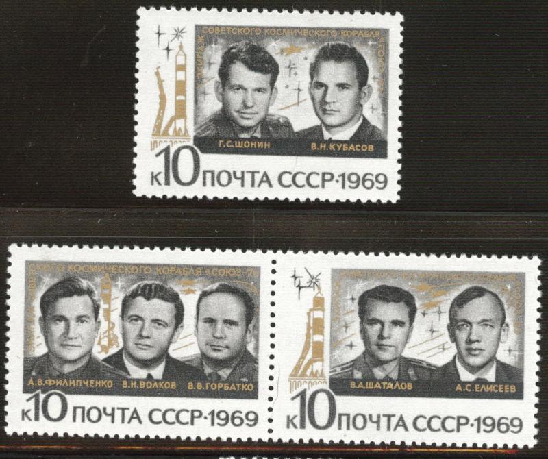 Russia Scott 3655-3657 MNH**